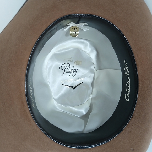 STETSON Vintage Canadian Velour THE PLAYBOY Hat Genuine Leather - Picture 8 of 12